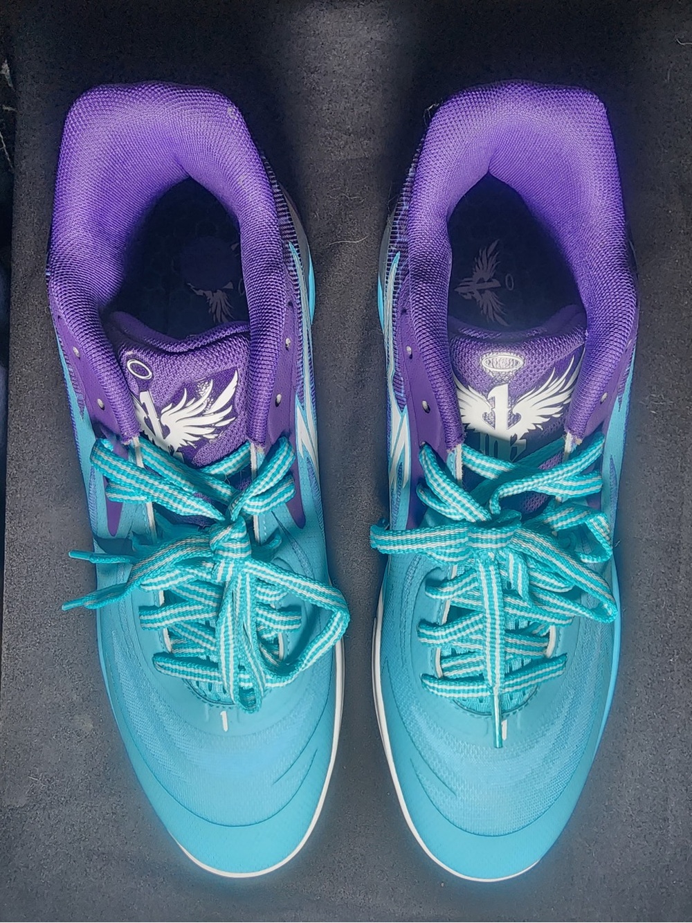 Puma Teal and Purple Men's Athletic Sneakers